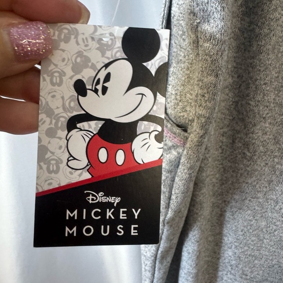 Disney Mickey Sleepwear Jogger Pants Gray/Pink Polyester/Spandex Pockets size XL - Picture 6 of 12